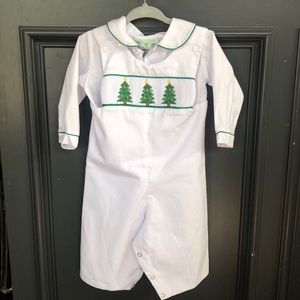 Christmas tree smock longall with undershirt